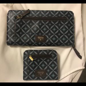 Fossil zip around wallet and small card wallet.